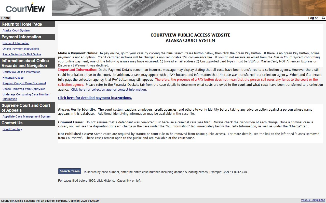 Juneau warrant records and municipal records at the Alaska Court System records portal