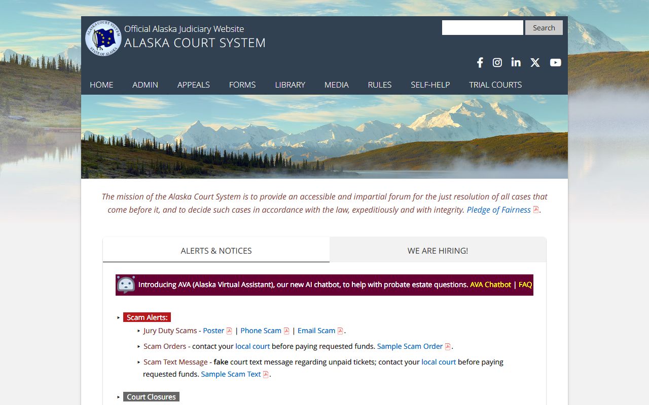 Alaska Warrant Records court system access