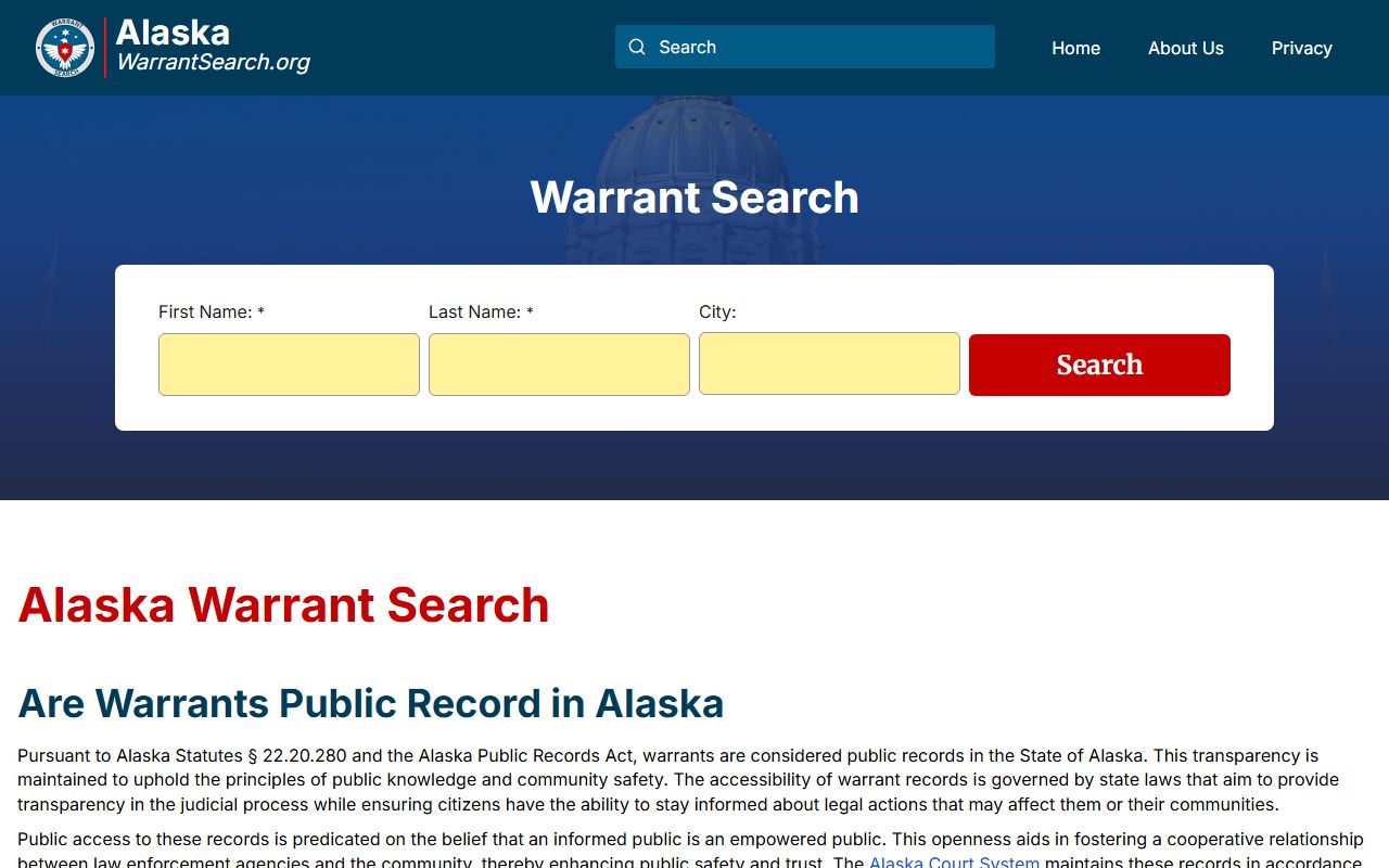 Meadow Lakes Warrant Records and Wasilla Police Department